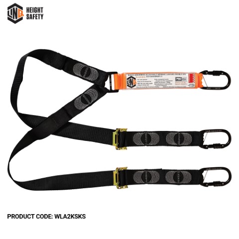 LINQ WEBBING LANYARD ADJ DBL LEG 3 X S.G KARABINER 2M